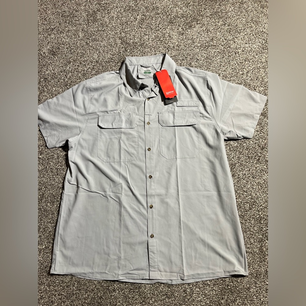 33,000ft Fishing Shirt Men’s XXL Ripstop Vented Button Long Sleeve NWT Grey